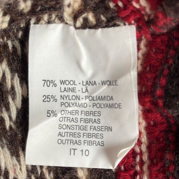 Pepe Jeans London Unisex Brown Wool Blend Collared Cable Knit Sweater M-L - Picture 11 of 14